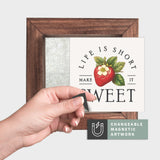 Magnetic Seasonal Art Insert for Interchangeable Decor Sign (Mini Insert Only): Strawberry Life Is Short | Spring / Summer |