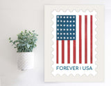 Magnetic Wall Hanging Insert: American Flag Postage Stamp (Fourth of July/Summer) | INSERT ONLY