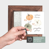 Magnetic Seasonal Art Insert for Interchangeable Decor Sign (Mini Insert Only): Autumn Leaves and Pumpkins Please | Thanksgiving / Fall