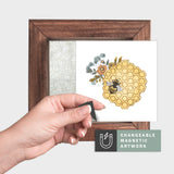 Magnetic Seasonal Art Insert for Interchangeable Decor Sign (Mini Insert Only): Bee and Honeycomb | Spring / Summer