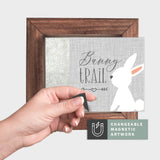 Magnetic Seasonal Art Insert for Interchangeable Decor Sign (Mini Insert Only): Bunny Trail | Easter / Spring