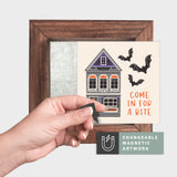 Magnetic Seasonal Art Insert for Interchangeable Decor Sign (Mini Insert Only): Come In For A Bite | Halloween / Fall