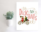 Magnetic Wall Hanging Insert: Bike Ride Deck the Halls (Winter/Christmas) | INSERT ONLY