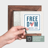 Magnetic Seasonal Art Insert for Interchangeable Decor Sign (Mini Insert Only): Freedom Postage Stamp | Fourth of July / Summer
