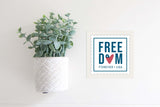 Magnetic Seasonal Decor Insert for Interchangeable Sign (Mini): Freedom Postage Stamp | Fourth of July / Summer | Magnetic Sign Blank Sold Separate
