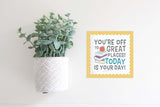 Magnetic Seasonal Decor Insert for Interchangeable Sign (Mini): You're Off To Great Places | Back to School | Magnetic Sign Blank Sold Separate