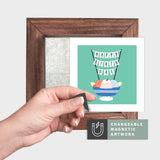Magnetic Seasonal Art Insert for Interchangeable Decor Sign (Mini Insert Only): Happy Birthdae Ice Cream Sundae | Birthday / Gift