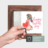 Magnetic Seasonal Art Insert for Interchangeable Decor Sign (Mini Insert Only): Happy Heart's Day Dog | Valentine's / Winter  (Copy)
