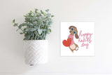 Magnetic Seasonal Decor Insert for Interchangeable Sign (Mini): Happy Heart's Day Dog | Valentine's / Winter | Magnetic Sign Blank Sold Separate