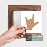 Magnetic Seasonal Art Insert for Interchangeable Decor Sign (Mini Insert Only): I Love You Sign Language Dark Tone | Valentine's / Winter