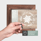 Magnetic Seasonal Art Insert for Interchangeable Decor Sign (Mini Insert Only): Let It Snow | Christmas / Winter
