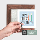 Magnetic Seasonal Art Insert for Interchangeable Decor Sign (Mini Insert Only): Lits Celebrate | Birthday / Gift