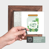 Magnetic Seasonal Art Insert for Interchangeable Decor Sign (Mini Insert Only): Lucky Me Clover Jar | St. Patrick's / Spring