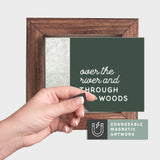 Magnetic Seasonal Art Insert for Interchangeable Decor Sign (Mini Insert Only): Over the River | Christmas / Winter