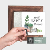 Magnetic Seasonal Art Insert for Interchangeable Decor Sign (Mini Insert Only): Plant Happy Thoughts | Spring