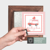 Magnetic Seasonal Art Insert for Interchangeable Decor Sign (Mini Insert Only): Sending Love Truck | Valentine's / Winter