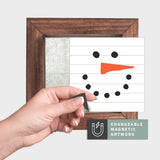 Magnetic Seasonal Art Insert for Interchangeable Decor Sign (Mini Insert Only): Snowman on Faux Wood | Christmas / Winter