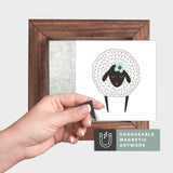 Magnetic Seasonal Art Insert for Interchangeable Decor Sign (Mini Insert Only): Spring Lamb | Easter / Spring