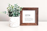 Magnetic Seasonal Art Insert for Interchangeable Decor Sign (Mini Insert Only): Spring Definition