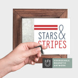 Magnetic Seasonal Art Insert for Interchangeable Decor Sign (Mini Insert Only): Stars and Stripes | Fourth of July / Summer