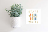 Magnetic Seasonal Decor Insert for Interchangeable Sign (Mini): Start The Year Off Write | Back to School / Fall | Magnetic Sign Blank Sold Separate