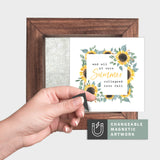 Magnetic Seasonal Art Insert for Interchangeable Decor Sign (Mini Insert Only): Summer Collapsed Into Fall | Summer / Fall / Sunflower