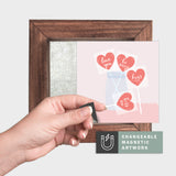 Magnetic Seasonal Art Insert for Interchangeable Decor Sign (Mini Insert Only): Valentine Message Suckers | Winter