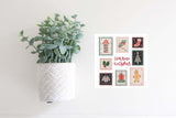 Magnetic Seasonal Decor Insert for Interchangeable Sign (Mini): Warm Wishes Stamp Collage | Christmas / Winter | Magnetic Sign Blank Sold Separate