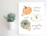 Magnetic Wall Hanging Insert: Autumn Leaves and Pumpkins Please (Thanksgiving/Fall) | INSERT ONLY