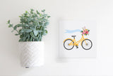 Magnetic Seasonal Decor Insert for Interchangeable Sign (Mini): Bike with Flowers | Easter / Spring | Magnetic Sign Blank Sold Separate