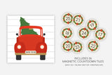 Magnetic Seasonal Decor Insert for Interchangeable Sign (Mini): Christmas Truck and Tree Countdown | Magnetic Sign Blank Sold Separate