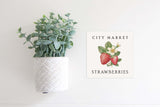 Magnetic Seasonal Decor Insert for Interchangeable Sign (Mini): City Market Strawberries | Spring / Summer | | Magnetic Sign Blank Sold Separate