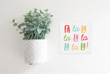Magnetic Seasonal Decor Insert for Interchangeable Sign (Mini): Fa La La La La | Christmas / Winter | Magnetic Sign Blank Sold Separate