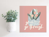 Magnetic Seasonal Decor Insert for Interchangeable Sign (Mini): Grow Through What You Go Through | Spring | Magnetic Sign Blank Sold Separate
