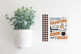 Magnetic Seasonal Decor Insert for Interchangeable Sign (Mini): Happy Haunting | Halloween | Magnetic Sign Blank Sold Separate