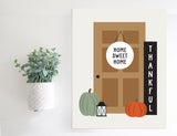 Magnetic Wall Hanging Insert: Home Sweet Home Fall Porch (Thanksgiving/Fall) | INSERT ONLY