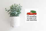 Magnetic Seasonal Decor Insert for Interchangeable Sign (Mini): A Lot Like Christmas Truck and Tree | Winter | Magnetic Sign Blank Sold Separate