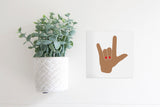 Magnetic Seasonal Decor Insert for Interchangeable Sign (Mini): I Love You Sign Language Dark Tone | Valentine's / Winter | Magnetic Sign Blank Sold Separate