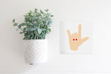 Magnetic Seasonal Decor Insert for Interchangeable Sign (Mini): I Love You Sign Language Light Tone | Valentine's / Winter | Magnetic Sign Blank Sold Separate