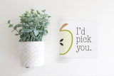 Magnetic Seasonal Decor Insert for Interchangeable Sign (Mini): I'd Pick You Green Apple | Fall | Magnetic Sign Blank Sold Separate