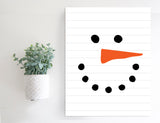 Magnetic Wall Hanging Insert: Snowman on Faux Wood (Christmas/Winter) | INSERT ONLY