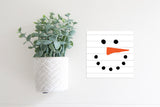 Magnetic Seasonal Decor Insert for Interchangeable Sign (Mini): Snowman on Faux Wood | Christmas / Winter | Magnetic Sign Blank Sold Separate