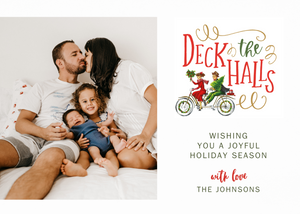 Printable Christmas Card Template: Deck the Halls (Photo)