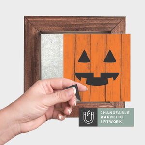 Magnetic Seasonal Art Insert for Interchangeable Decor Sign (Medium Insert Only): Jack-O-Lantern Face | Halloween / Fall