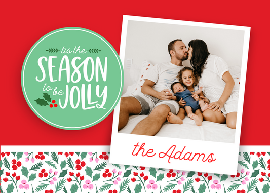 Printable Holiday Card Template: Tis the Season (Photo)