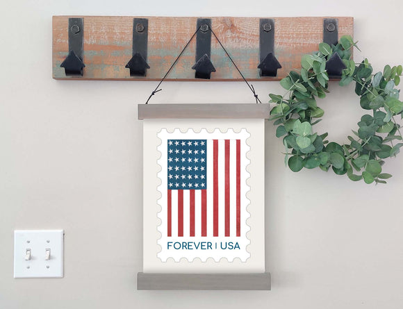 Magnetic Wall Hanging Insert: American Flag Postage Stamp (Fourth of July/Summer) | INSERT ONLY