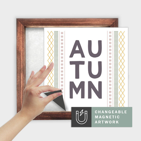 Magnetic Seasonal Art Insert for Interchangeable Decor Sign (Medium Insert Only): Autumn | Fall