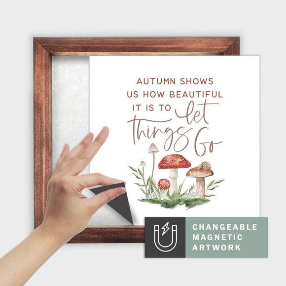 Magnetic Seasonal Art Insert for Interchangeable Decor Sign (Medium Insert Only): Autumn Shows Us | Fall