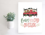 Magnetic Wall Hanging Insert: Baby It's Cold Outside Illustration (Winter/Christmas) | INSERT ONLY