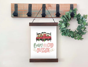 Magnetic Wall Hanging Insert: Baby It's Cold Outside Illustration (Winter/Christmas) | INSERT ONLY